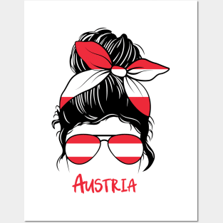 Austria girl, Proud Flag, Austria gift heritage, 	Austrian girlfriend Posters and Art